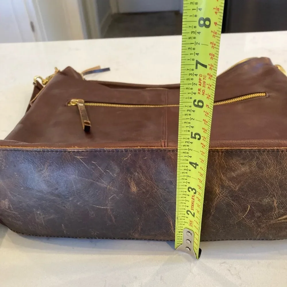 Osgoode Marley 100% Leather Distress Patina Thea 2 Way Chocolate Brown Hobo bag